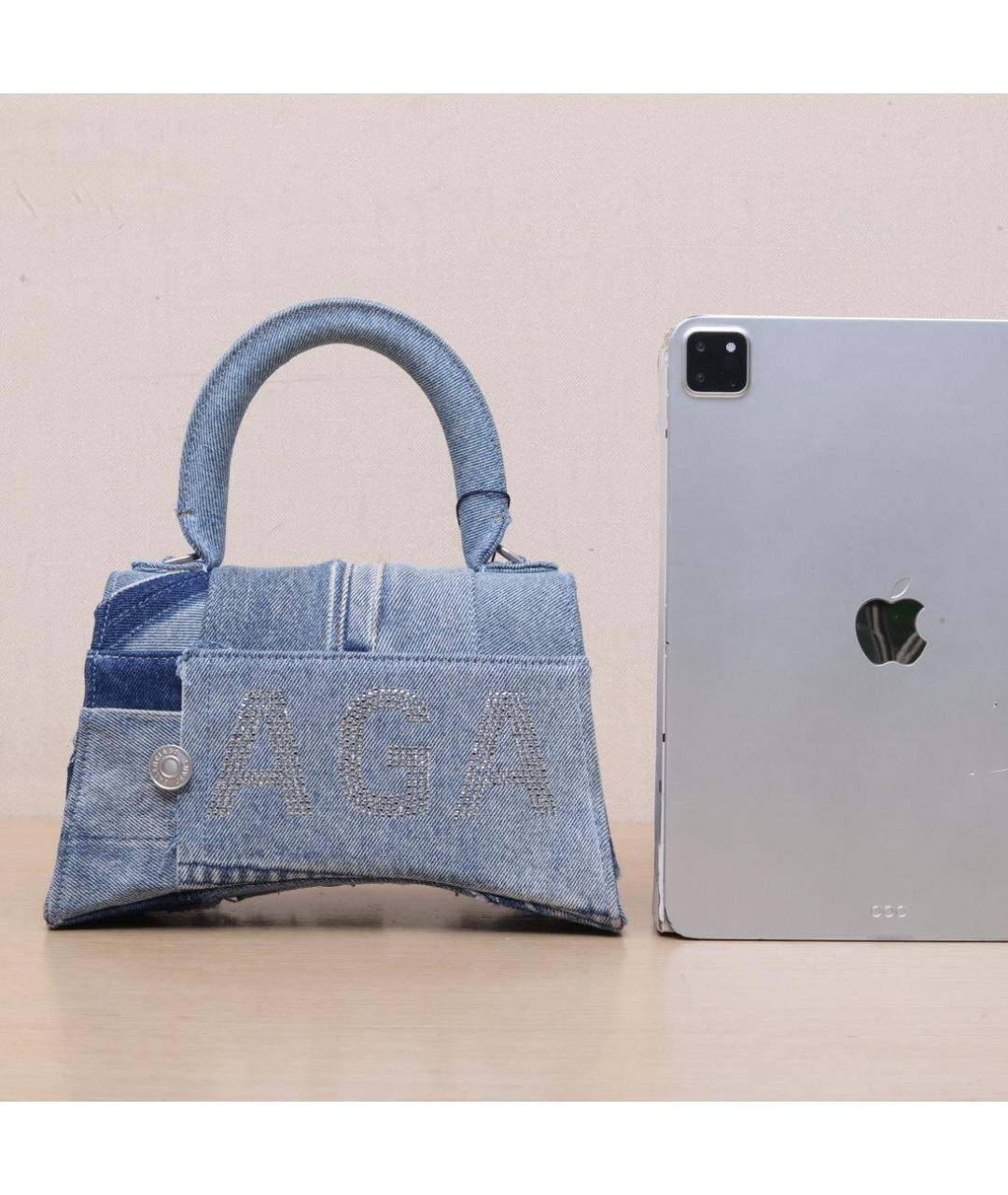 BALENCIAGA Синяя деним сумка через плечо, фото 7