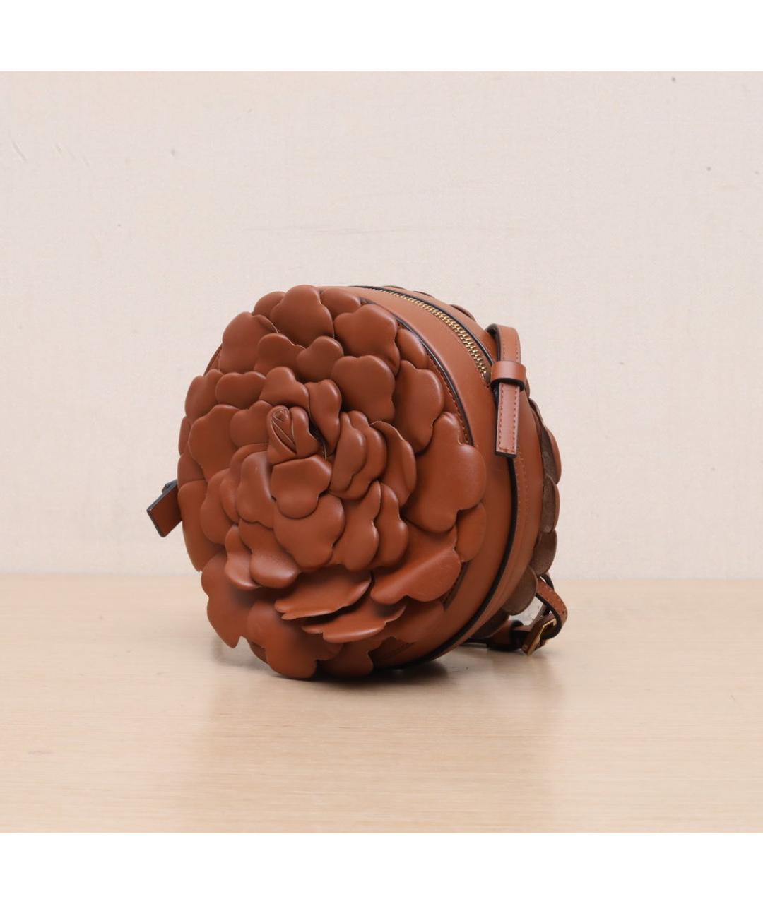 VALENTINO Коричневая кожаная сумка через плечо, фото 4