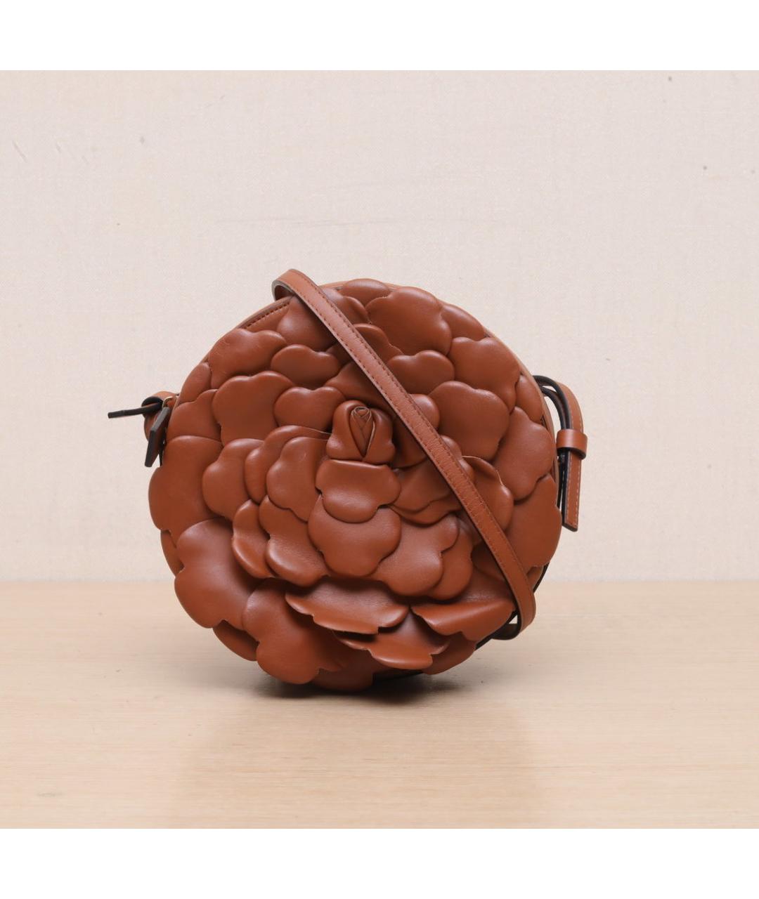 VALENTINO Коричневая кожаная сумка через плечо, фото 2