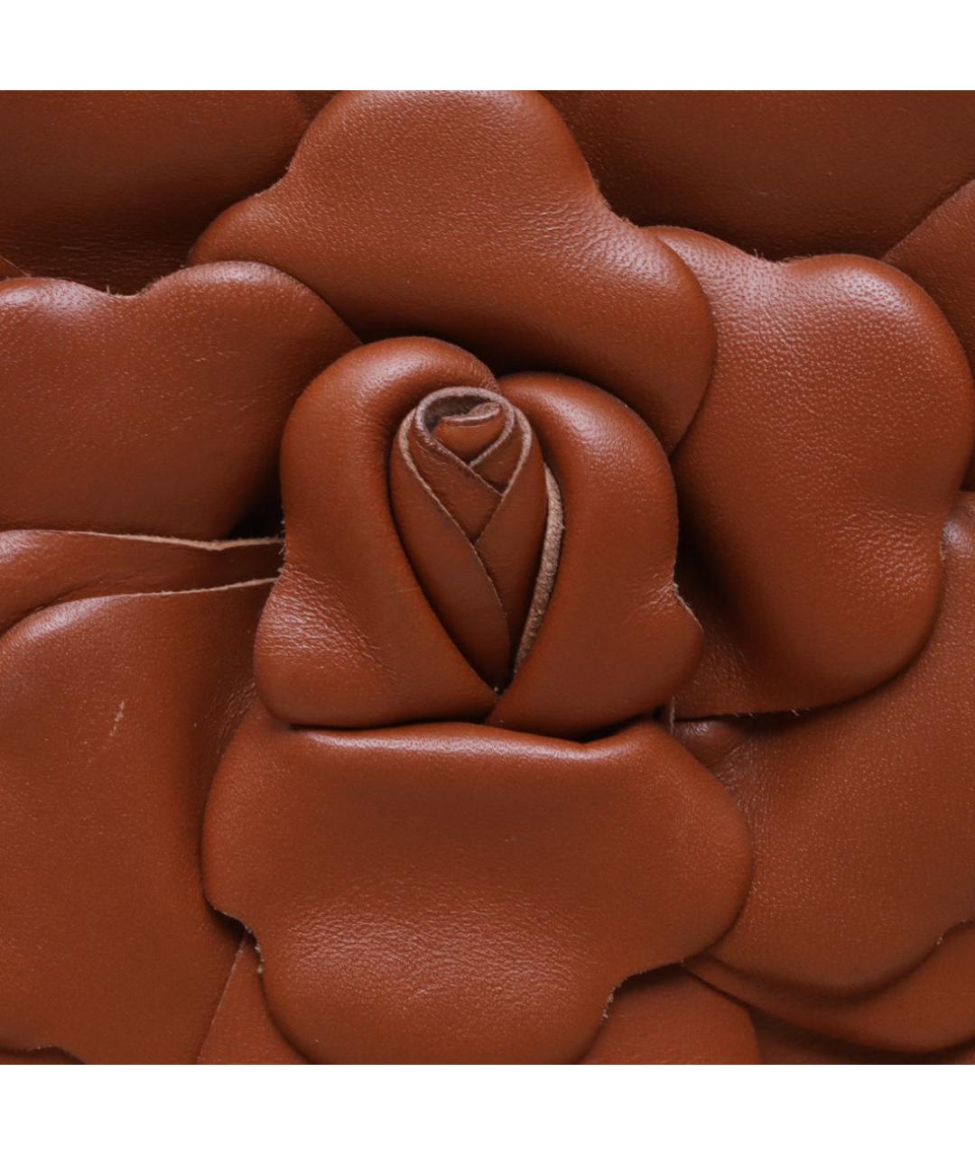 VALENTINO Коричневая кожаная сумка через плечо, фото 8