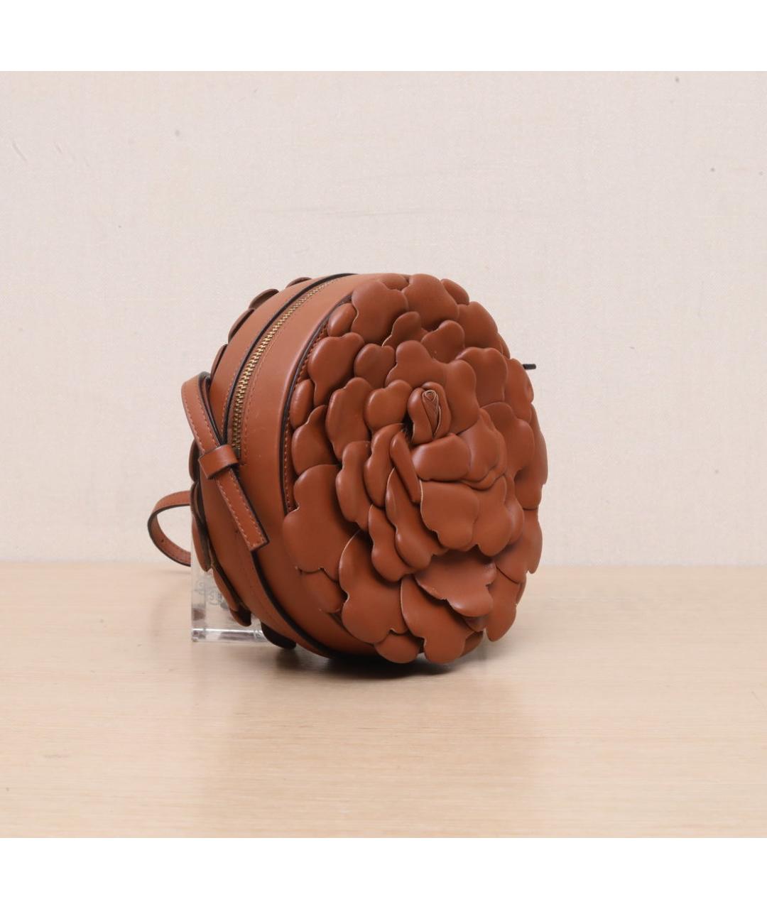 VALENTINO Коричневая кожаная сумка через плечо, фото 6