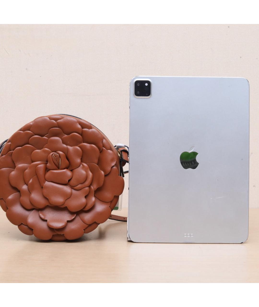 VALENTINO Коричневая кожаная сумка через плечо, фото 7