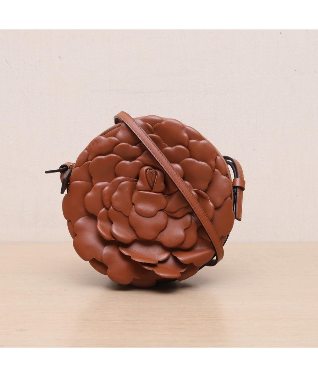 VALENTINO Коричневая кожаная сумка через плечо, фото 3