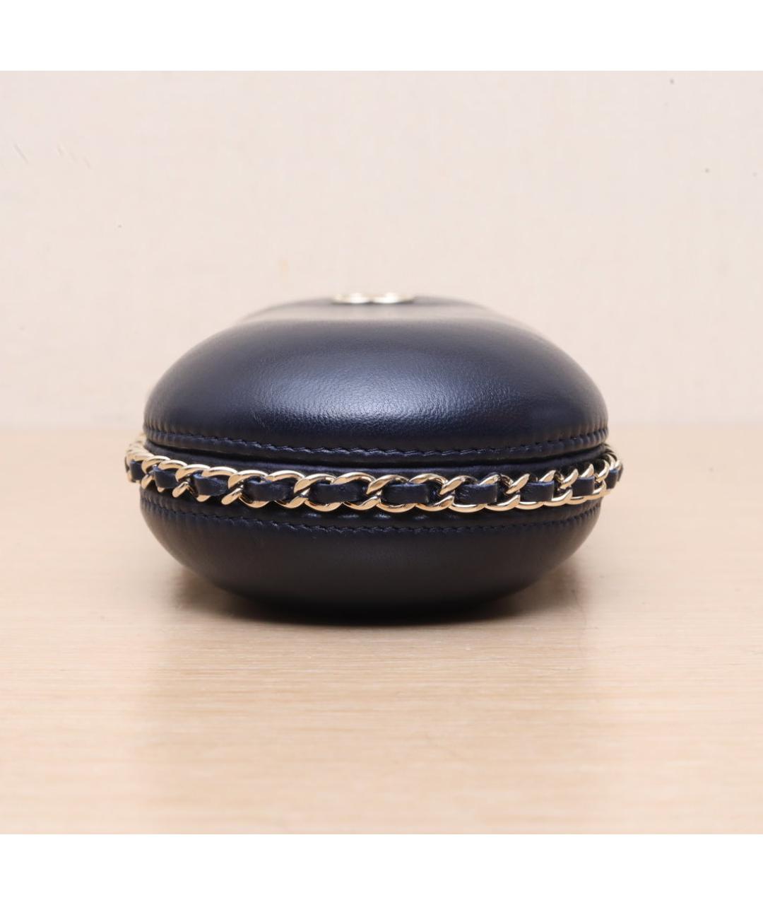 CHANEL Темно-синяя кожаная сумка через плечо, фото 9