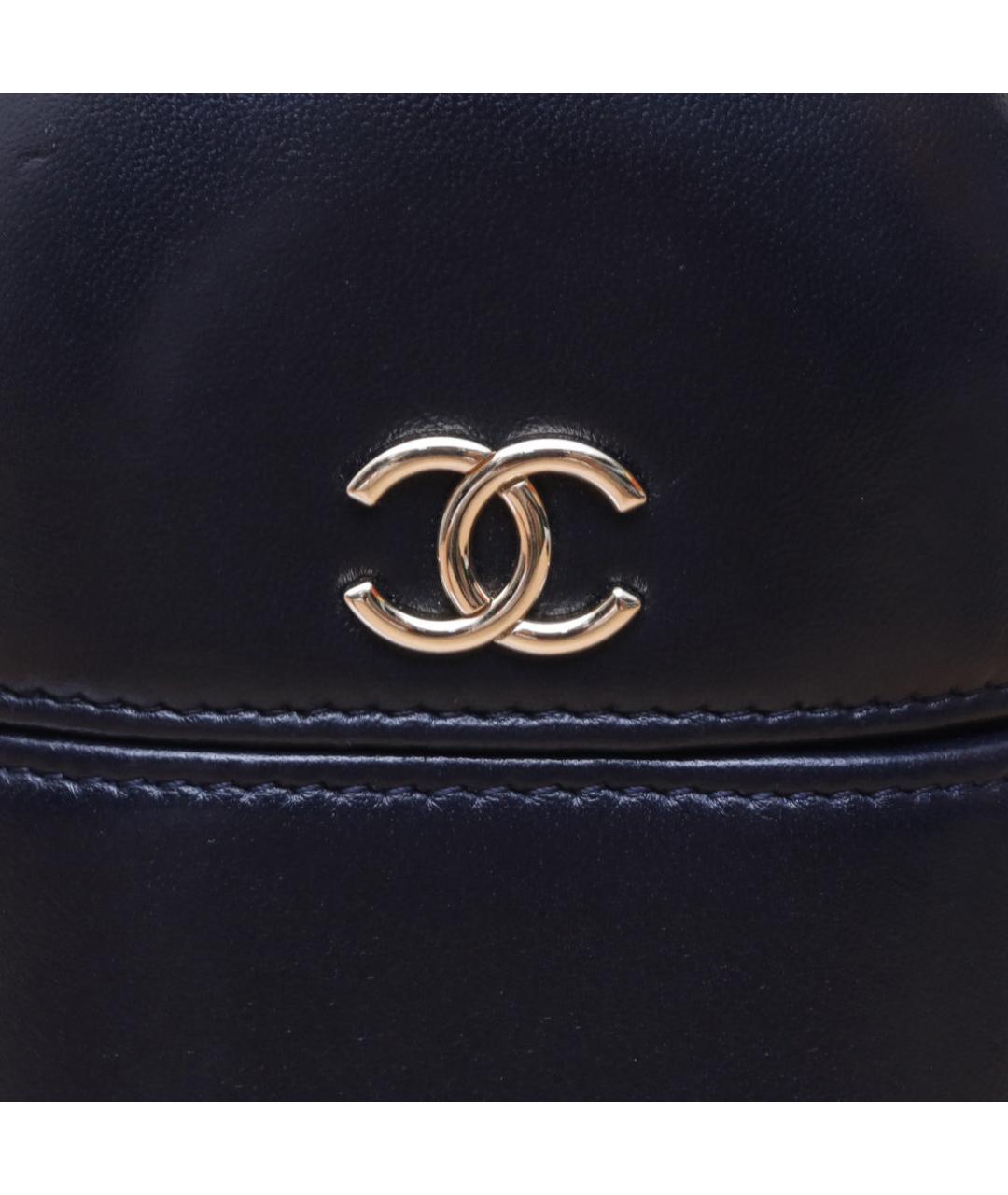CHANEL Темно-синяя кожаная сумка через плечо, фото 8