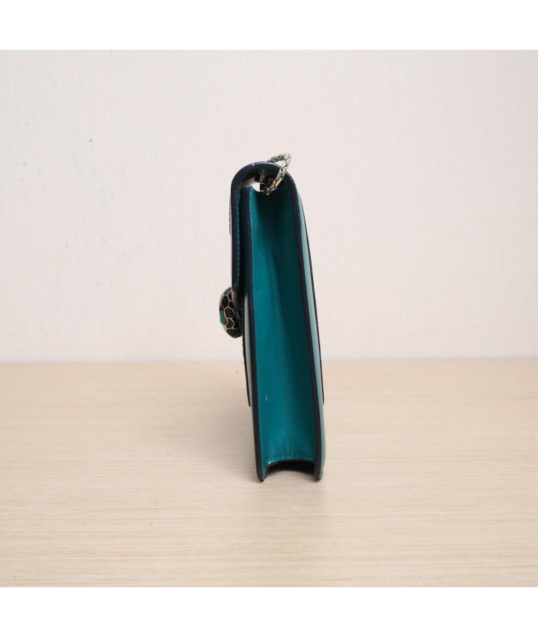 BVLGARI Зеленая кожаная сумка через плечо, фото 5