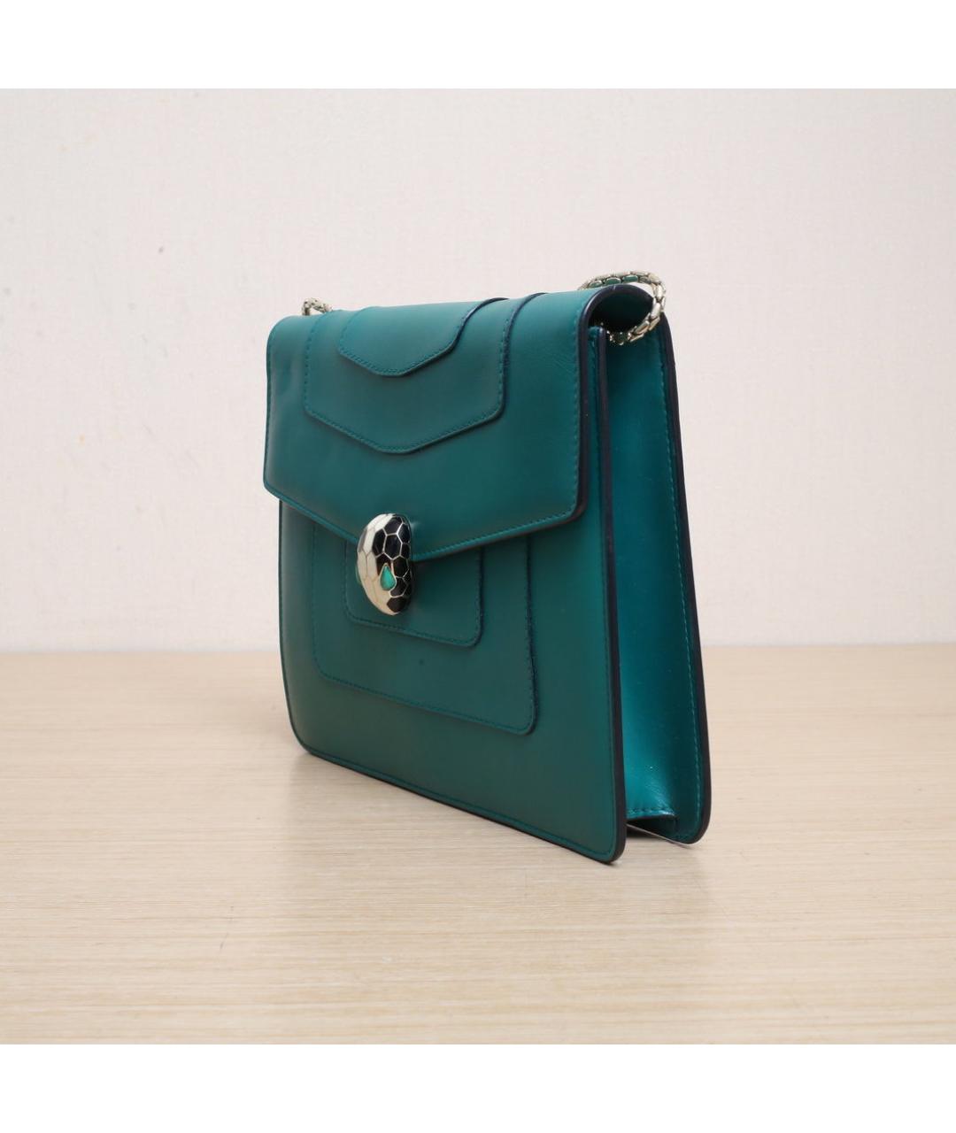 BVLGARI Зеленая кожаная сумка через плечо, фото 4