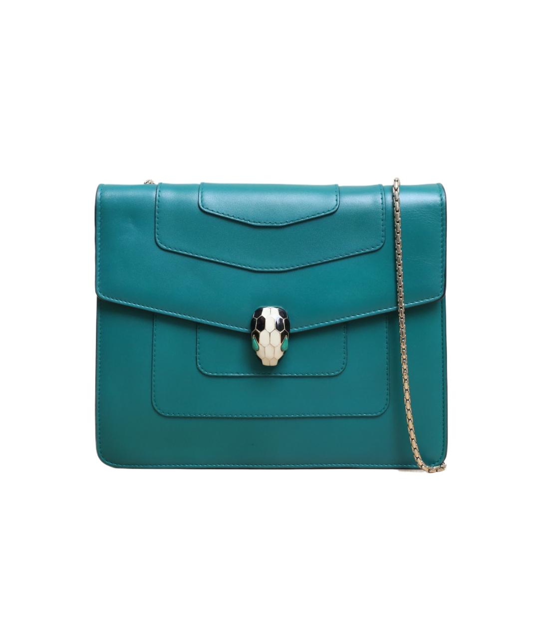 BVLGARI Зеленая кожаная сумка через плечо, фото 1