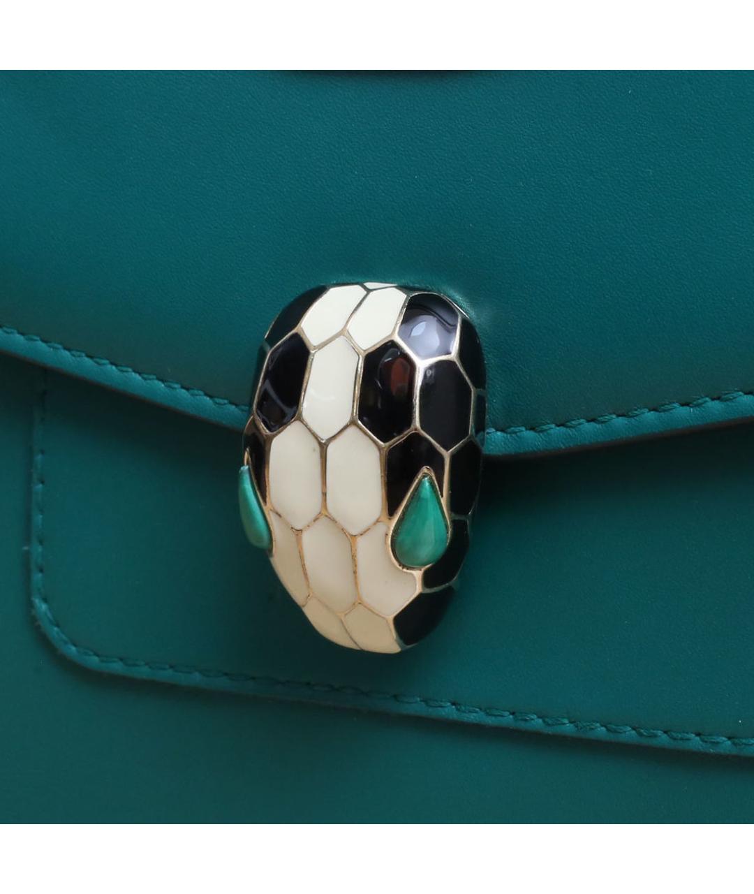 BVLGARI Зеленая кожаная сумка через плечо, фото 8