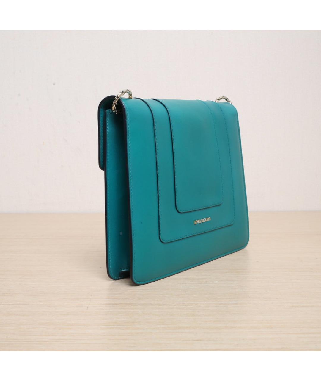 BVLGARI Зеленая кожаная сумка через плечо, фото 6