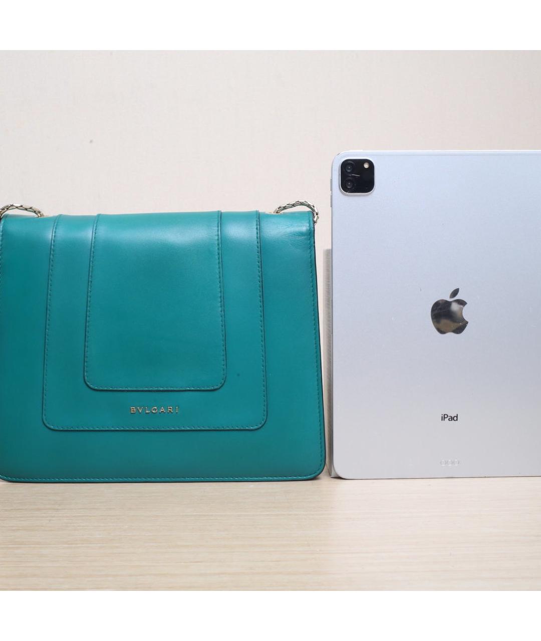 BVLGARI Зеленая кожаная сумка через плечо, фото 7