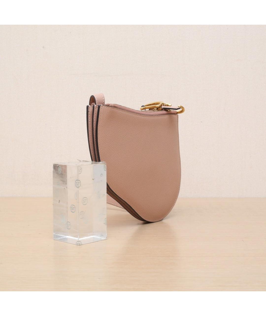 CHRISTIAN DIOR Бежевая кожаная сумка через плечо, фото 6