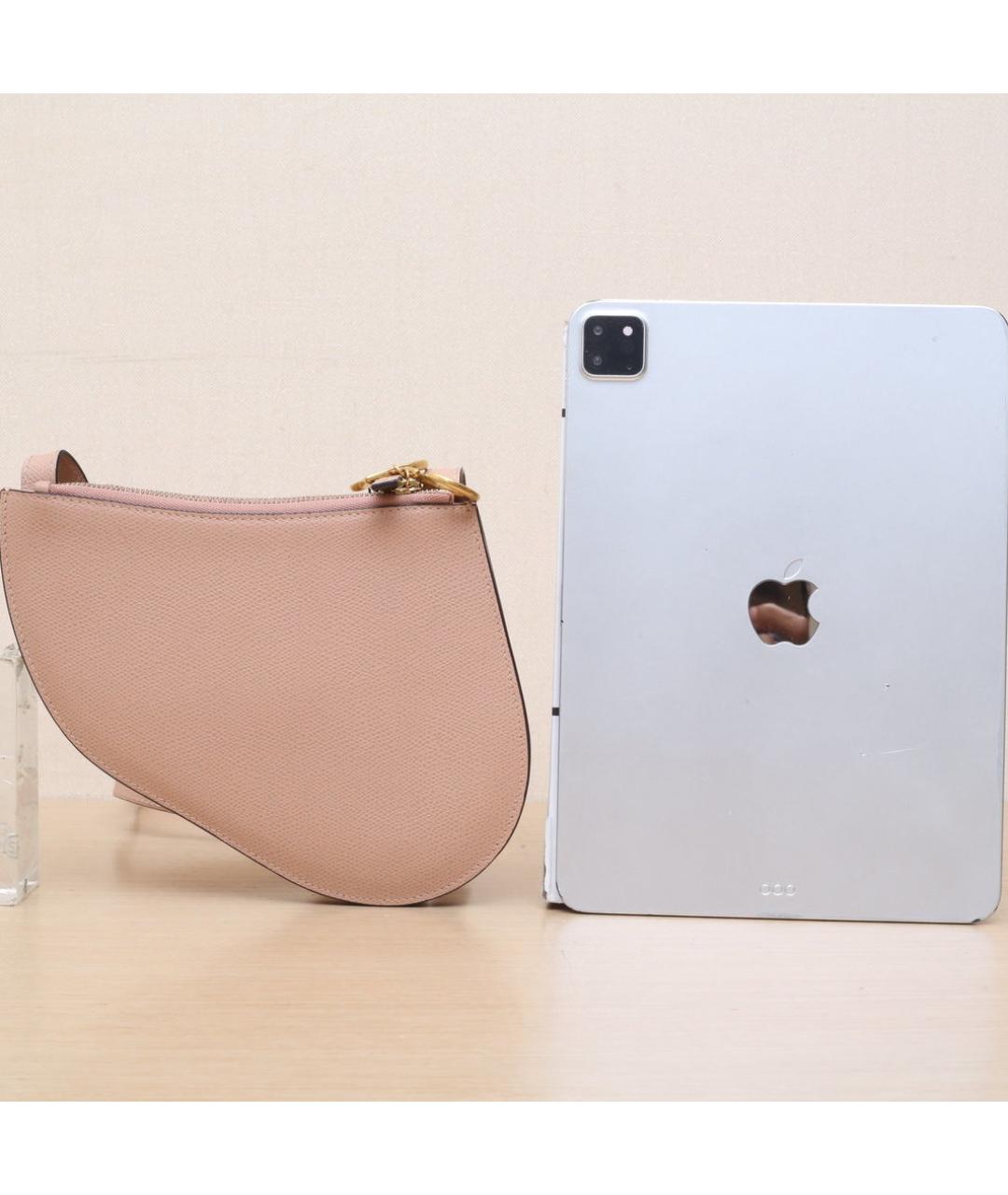 CHRISTIAN DIOR Бежевая кожаная сумка через плечо, фото 7