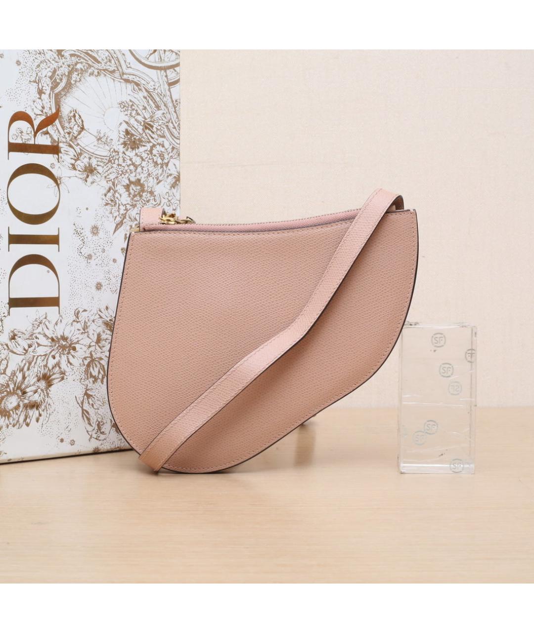 CHRISTIAN DIOR Бежевая кожаная сумка через плечо, фото 2