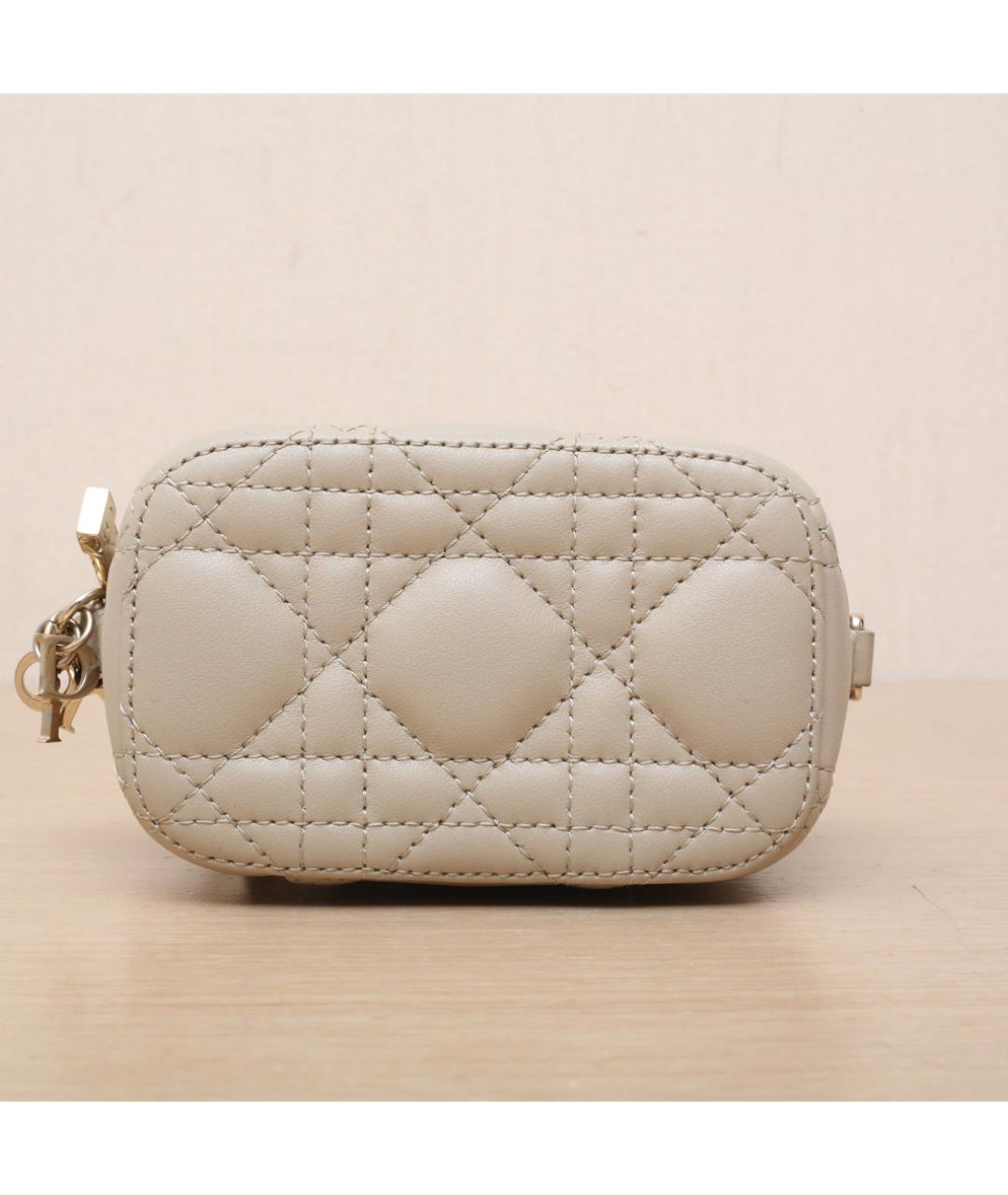 CHRISTIAN DIOR Бежевая кожаная сумка через плечо, фото 9