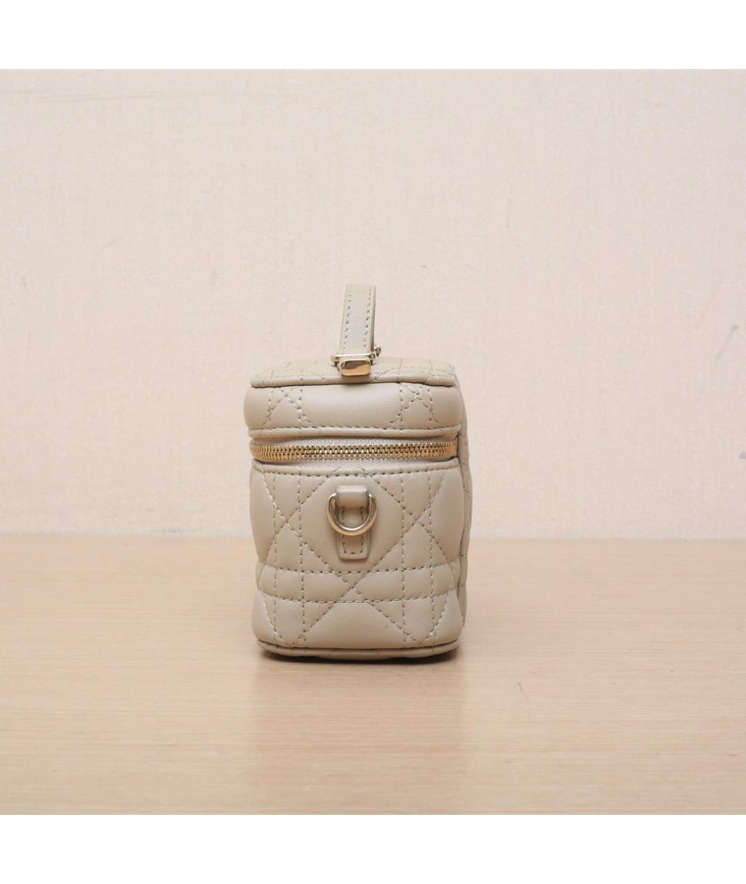 CHRISTIAN DIOR Бежевая кожаная сумка через плечо, фото 5