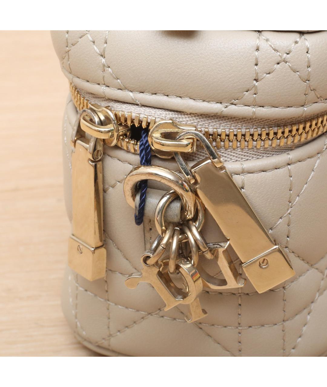 CHRISTIAN DIOR Бежевая кожаная сумка через плечо, фото 8