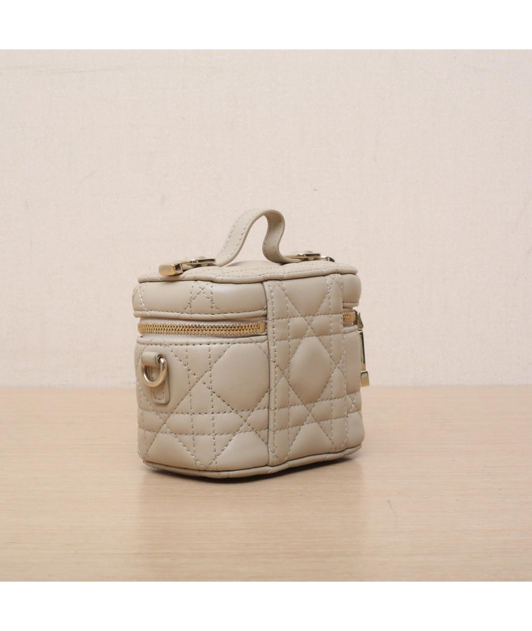 CHRISTIAN DIOR Бежевая кожаная сумка через плечо, фото 6