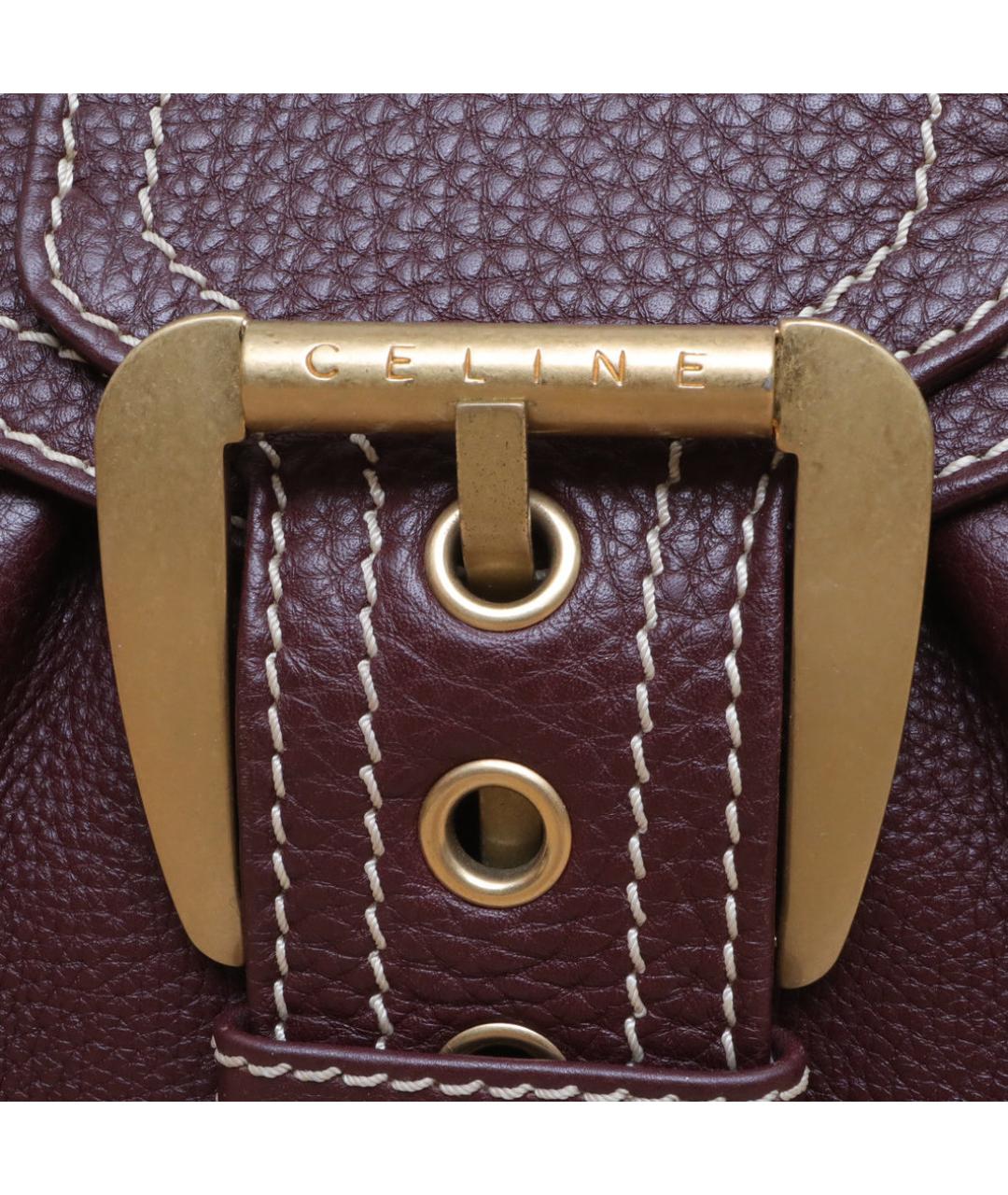 CELINE Бордовая кожаная сумка через плечо, фото 8