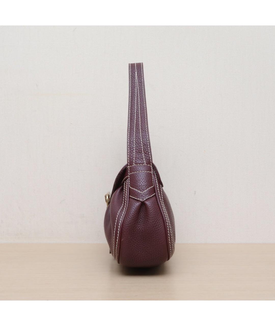 CELINE Бордовая кожаная сумка через плечо, фото 5