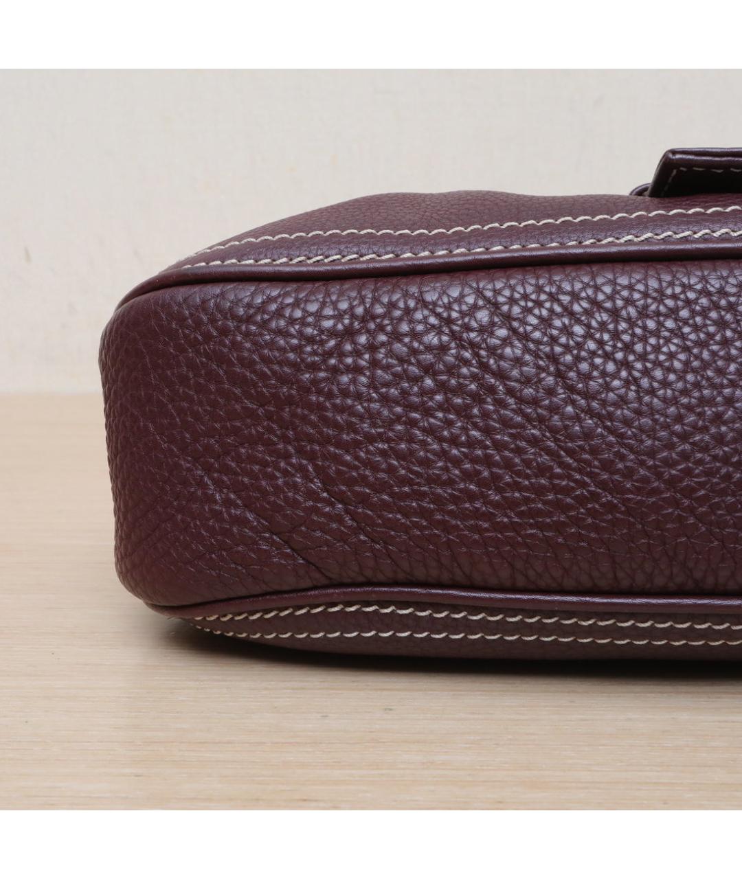 CELINE Бордовая кожаная сумка через плечо, фото 9