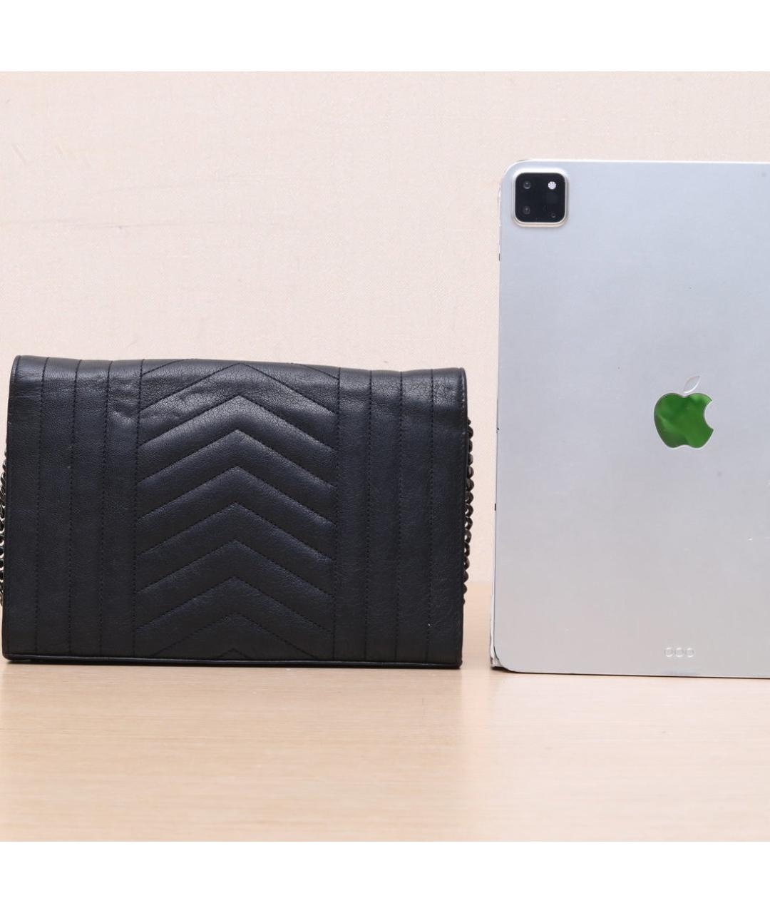 SAINT LAURENT Черная кожаная сумка через плечо, фото 7