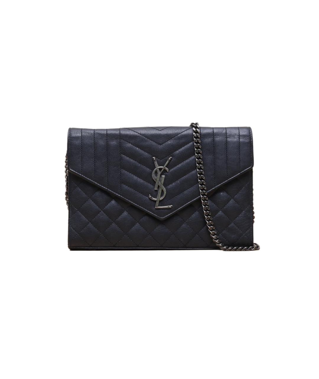 SAINT LAURENT Черная кожаная сумка через плечо, фото 1