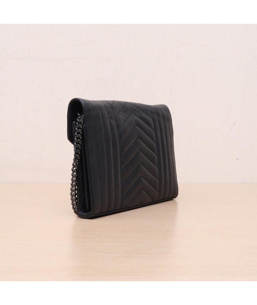 SAINT LAURENT Черная кожаная сумка через плечо, фото 6