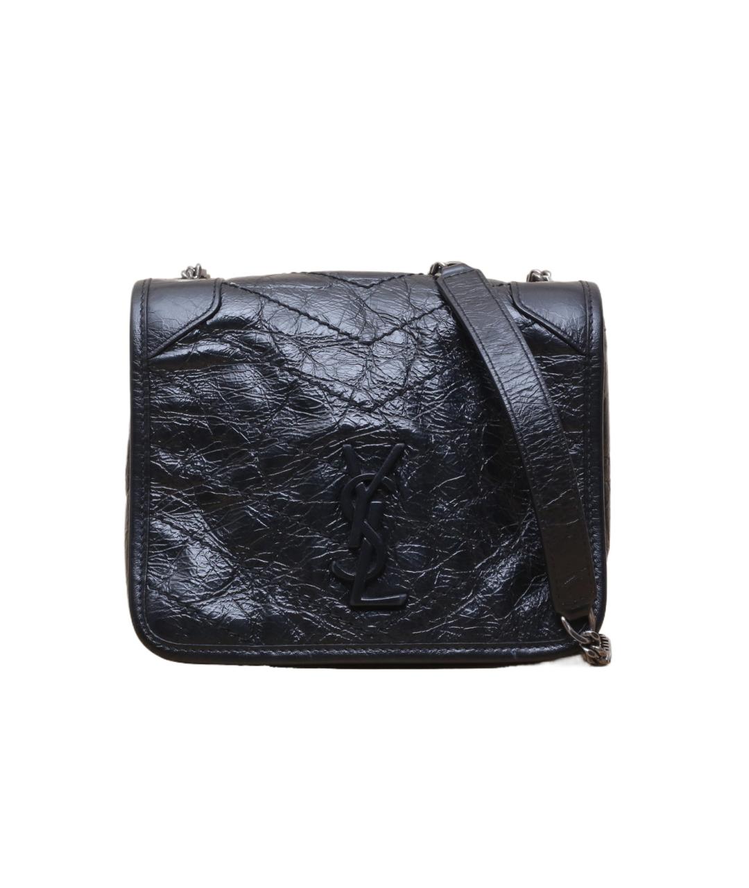 SAINT LAURENT Черная кожаная сумка через плечо, фото 1