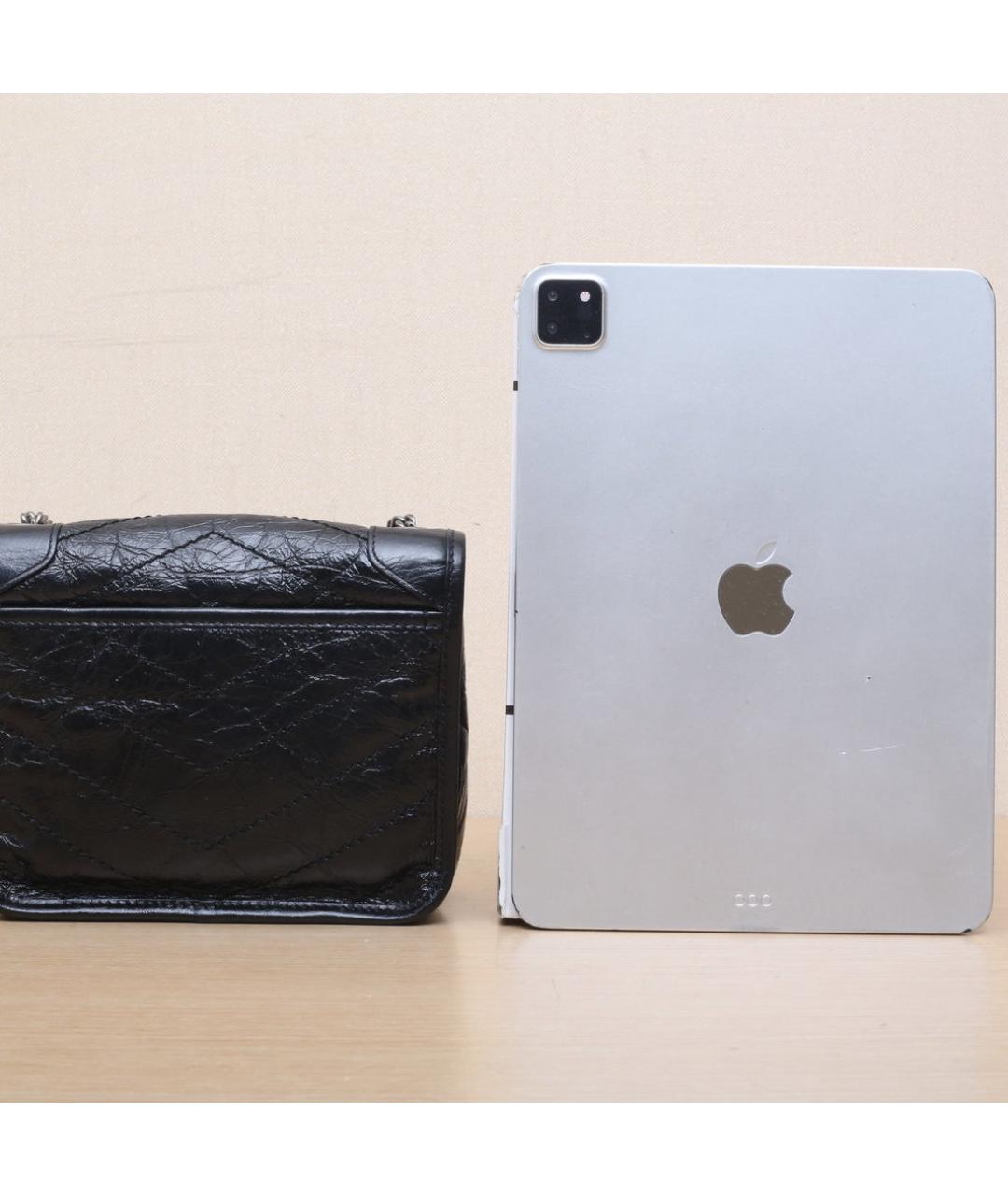 SAINT LAURENT Черная кожаная сумка через плечо, фото 7