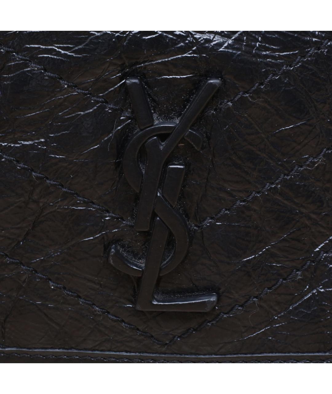 SAINT LAURENT Черная кожаная сумка через плечо, фото 8