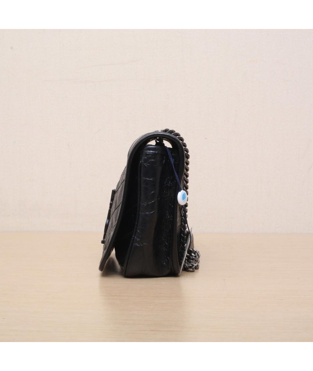 SAINT LAURENT Черная кожаная сумка через плечо, фото 5