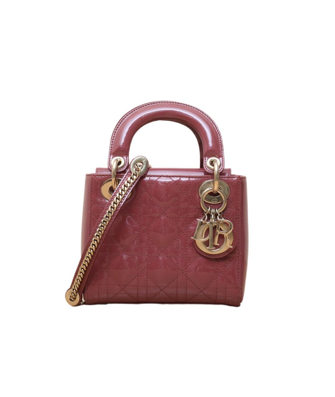 CHRISTIAN DIOR Розовая сумка через плечо из лакированной кожи, фото 1