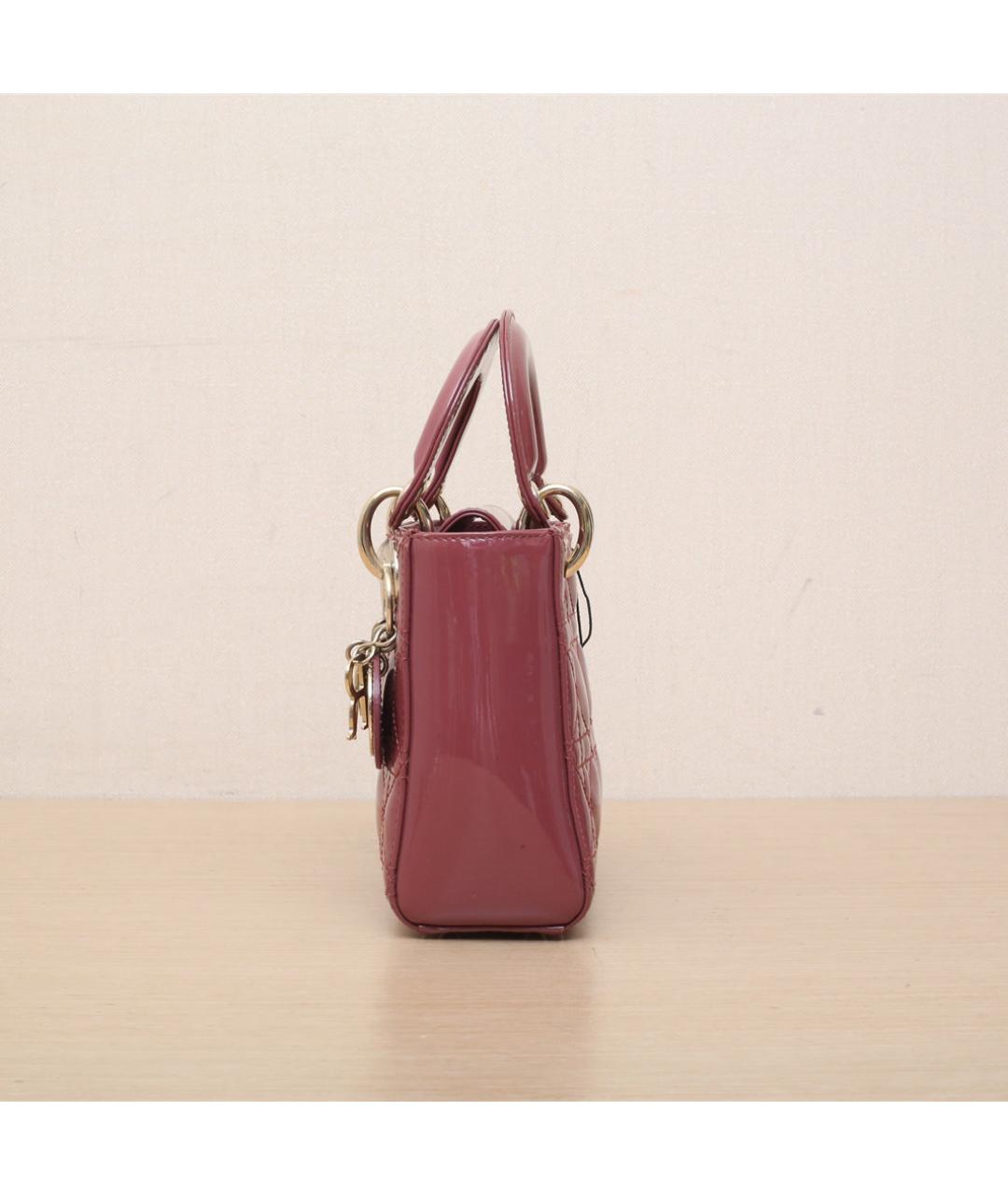 CHRISTIAN DIOR Розовая сумка через плечо из лакированной кожи, фото 5