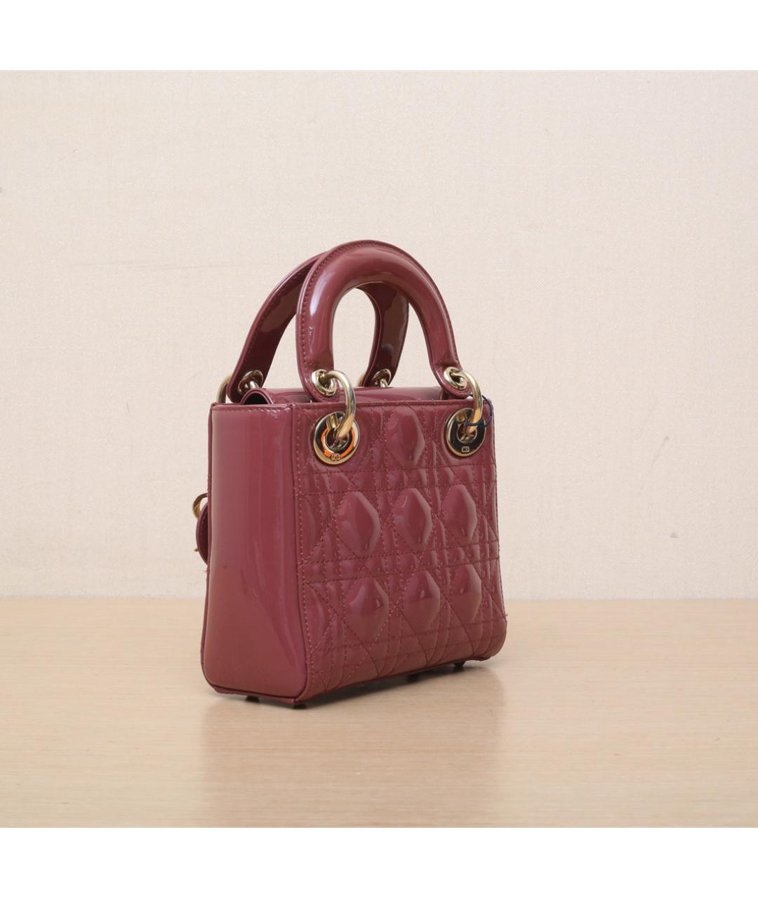 CHRISTIAN DIOR Розовая сумка через плечо из лакированной кожи, фото 6