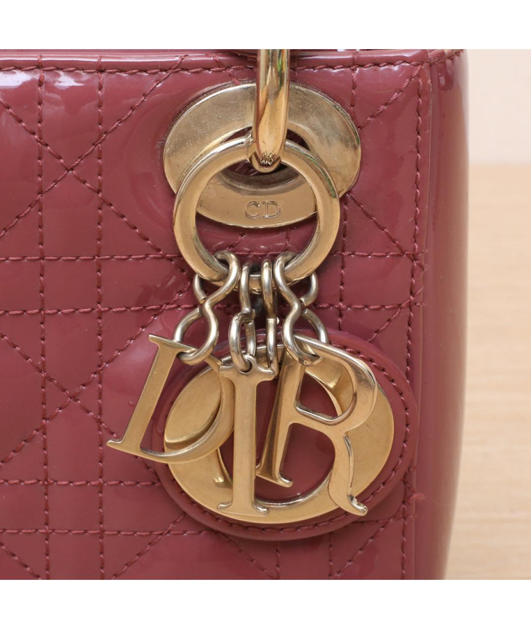 CHRISTIAN DIOR Розовая сумка через плечо из лакированной кожи, фото 8