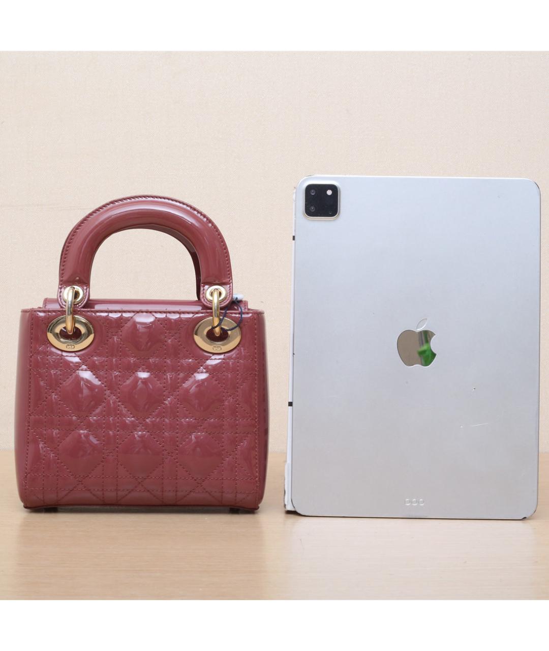 CHRISTIAN DIOR Розовая сумка через плечо из лакированной кожи, фото 7