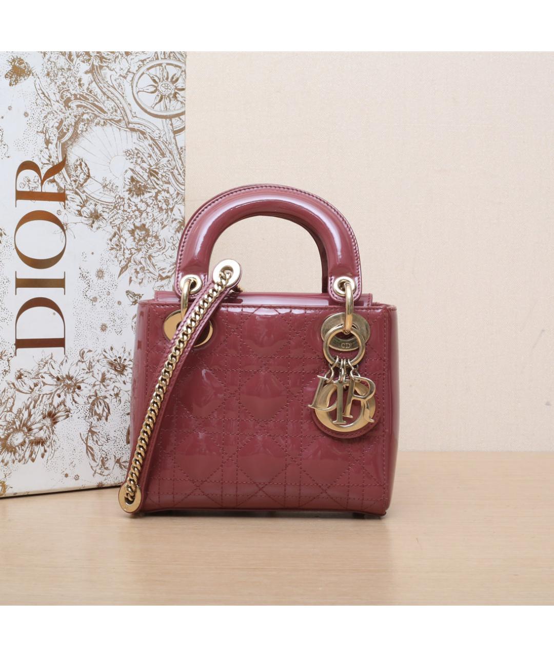 CHRISTIAN DIOR Розовая сумка через плечо из лакированной кожи, фото 2