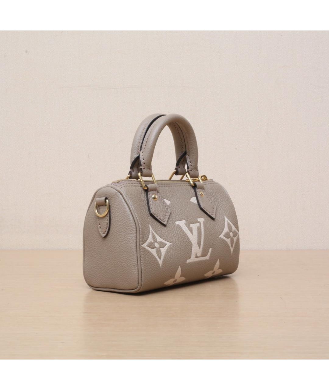 LOUIS VUITTON Серая кожаная сумка через плечо, фото 6