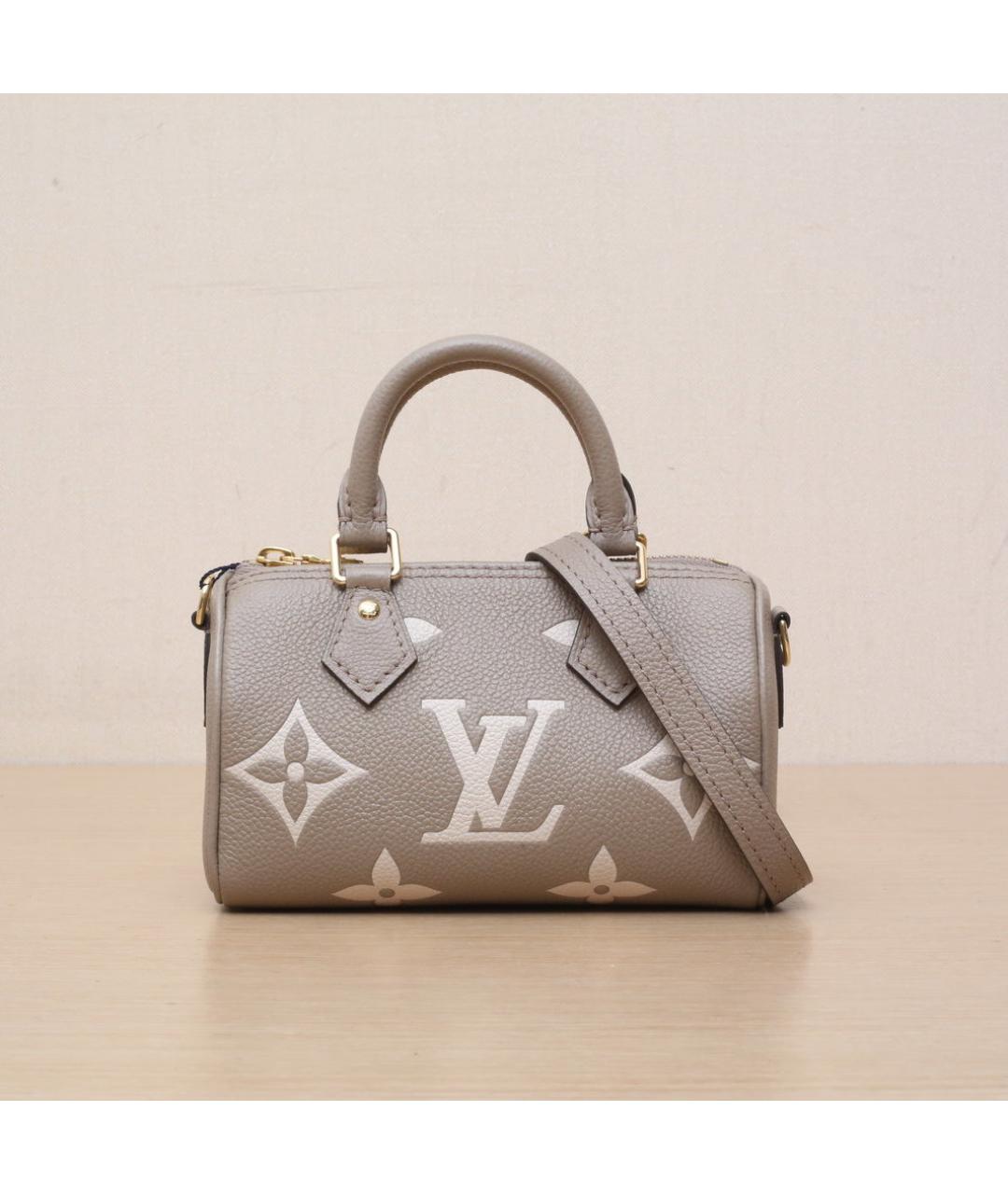 LOUIS VUITTON Серая кожаная сумка через плечо, фото 3