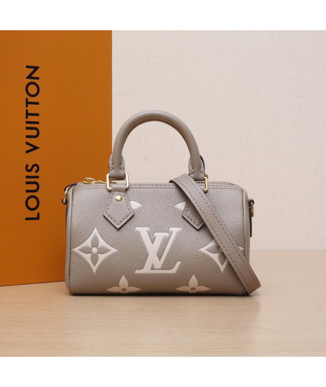 LOUIS VUITTON Серая кожаная сумка через плечо, фото 2