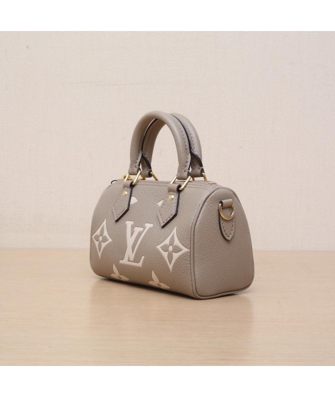 LOUIS VUITTON Серая кожаная сумка через плечо, фото 4