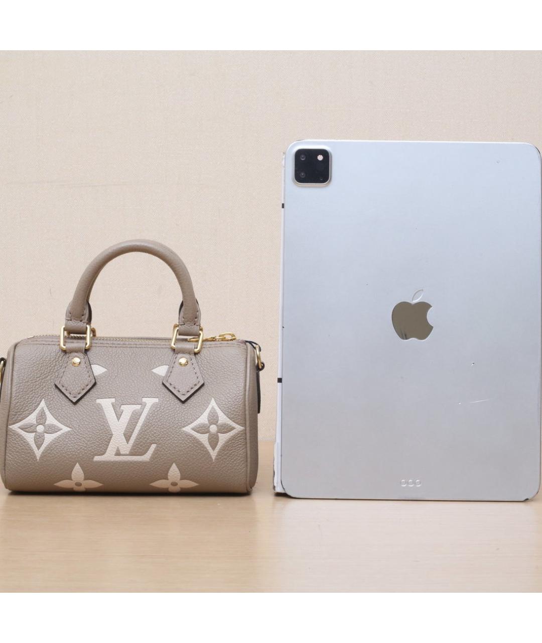 LOUIS VUITTON Серая кожаная сумка через плечо, фото 7