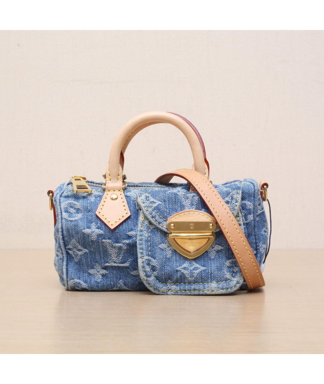 LOUIS VUITTON Синяя деним сумка через плечо, фото 3