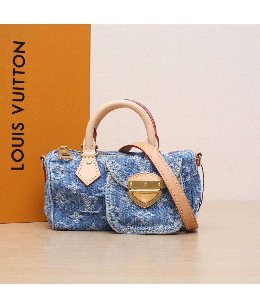 LOUIS VUITTON Синяя деним сумка через плечо, фото 2