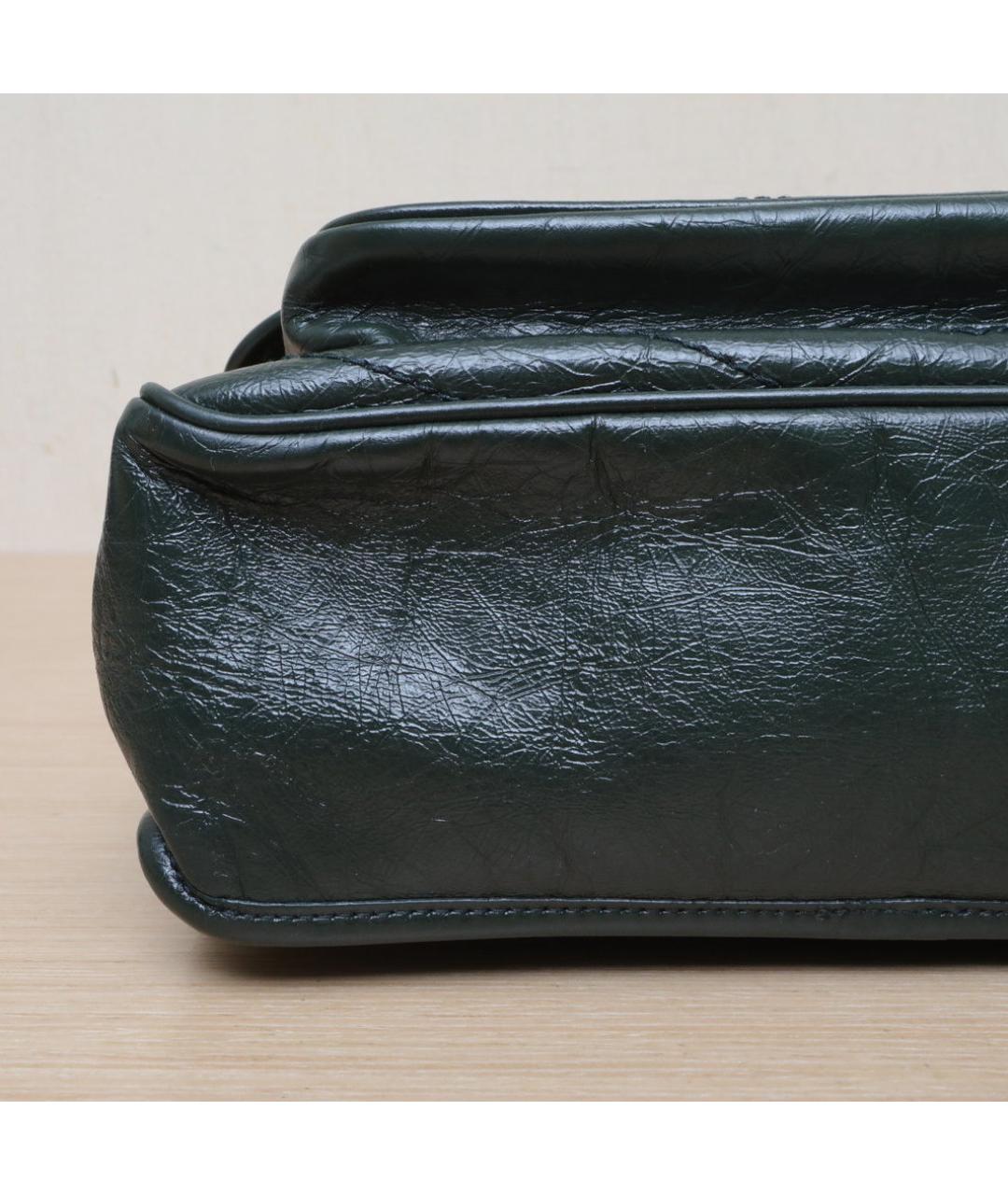 SAINT LAURENT Зеленая кожаная сумка через плечо, фото 9