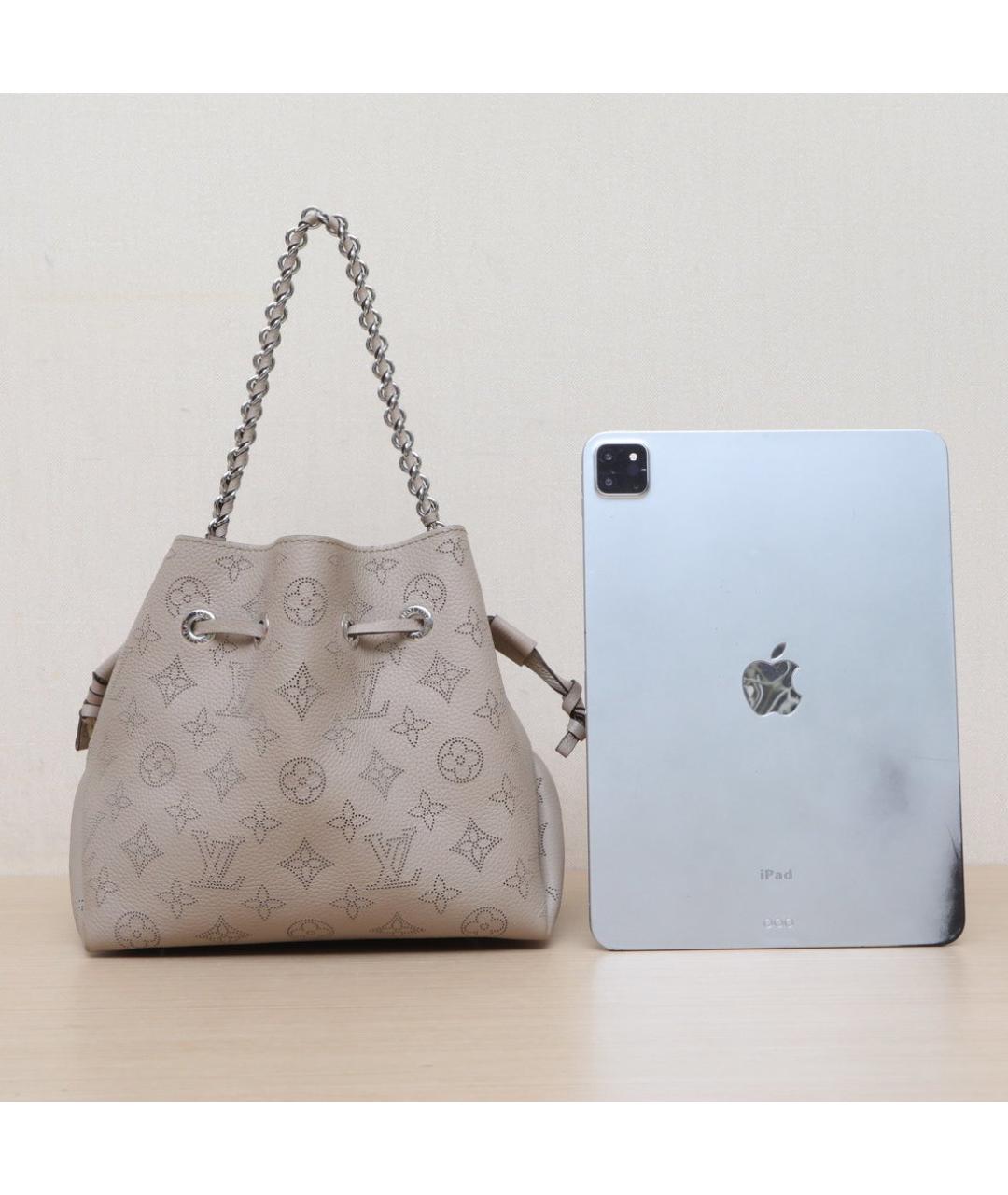 LOUIS VUITTON Серая кожаная сумка через плечо, фото 7