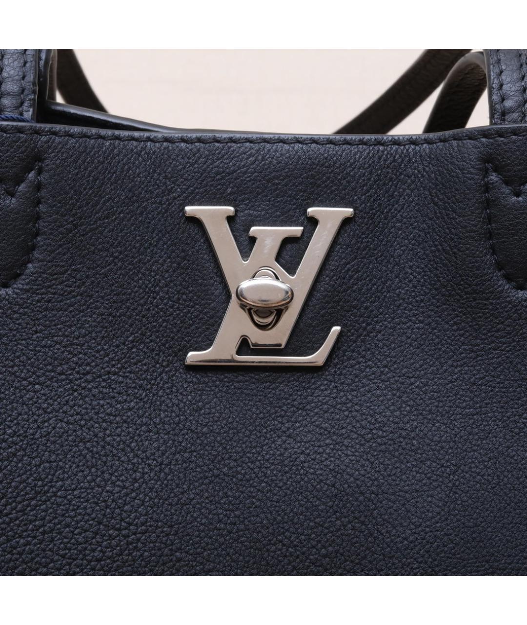 LOUIS VUITTON Черная кожаная сумка через плечо, фото 8