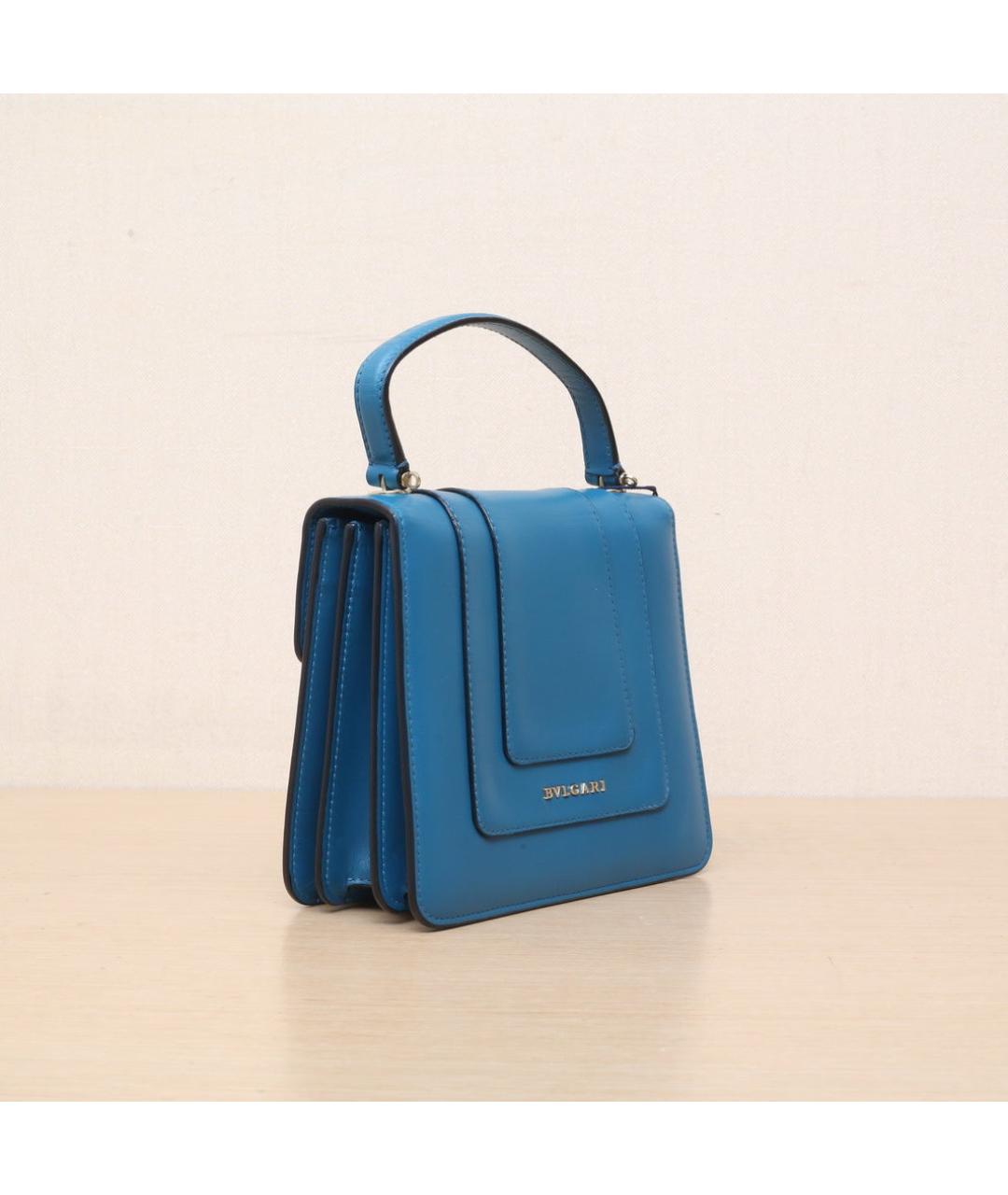 BVLGARI Синяя кожаная сумка через плечо, фото 6