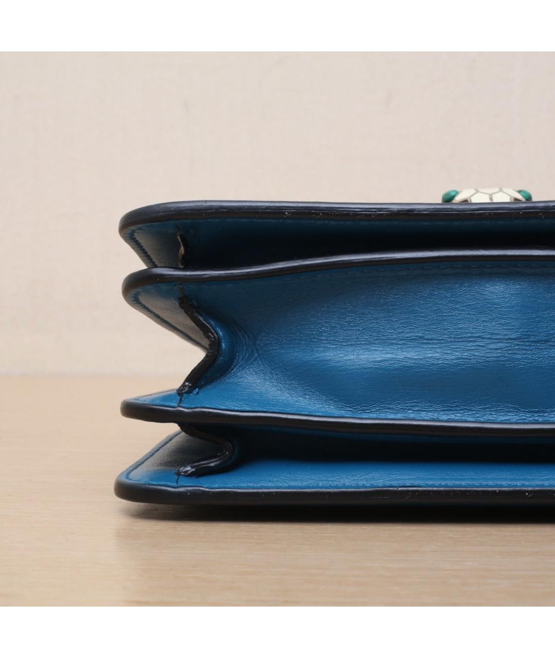 BVLGARI Синяя кожаная сумка через плечо, фото 9